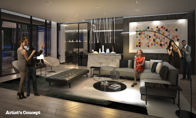 lounge at BIYU condos