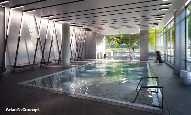 pool at BIYU Condos  by Nikolay Klyushkin